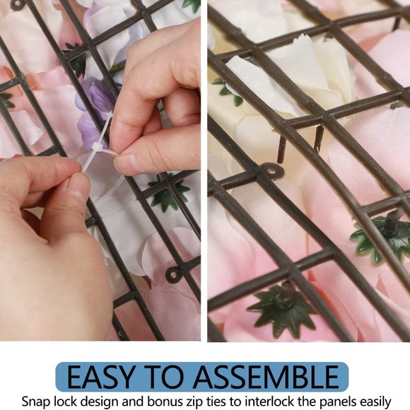 2 Packs Silk Flower Wall Panels Wedding Home Decor Backdrop 16"x24" - Picture 6 of 8